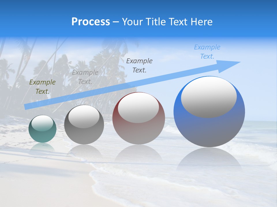 A Beach With Palm Trees And The Ocean PowerPoint Template