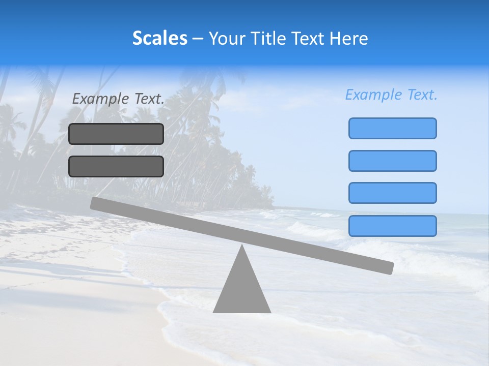 A Beach With Palm Trees And The Ocean PowerPoint Template