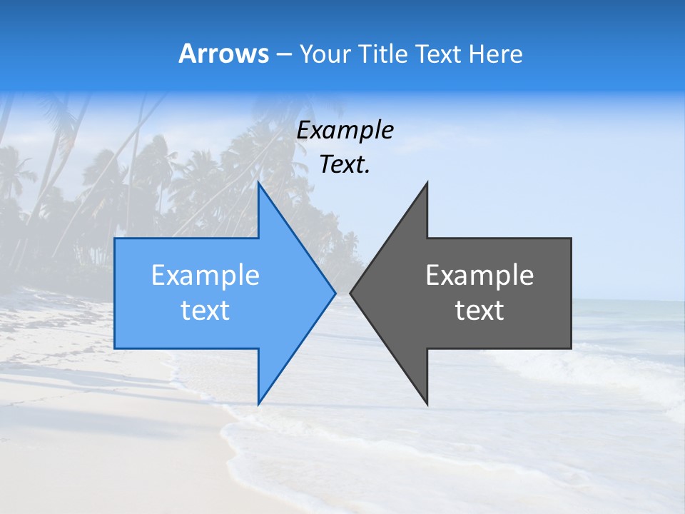 A Beach With Palm Trees And The Ocean PowerPoint Template