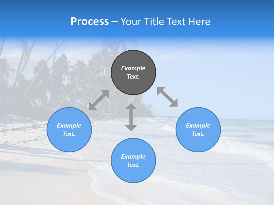 A Beach With Palm Trees And The Ocean PowerPoint Template