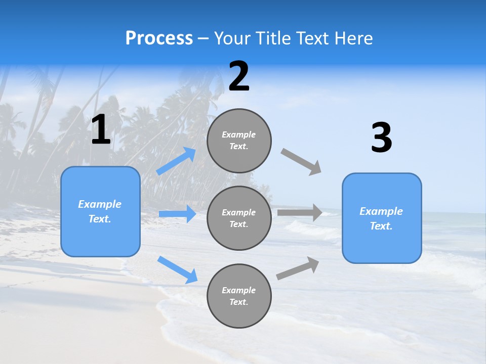 A Beach With Palm Trees And The Ocean PowerPoint Template