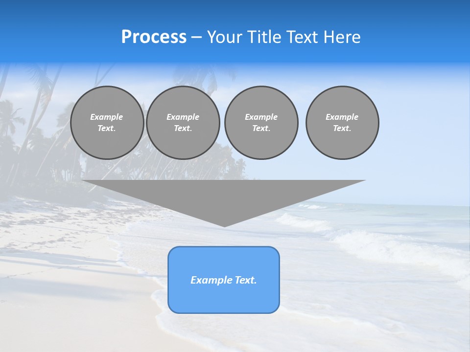 A Beach With Palm Trees And The Ocean PowerPoint Template