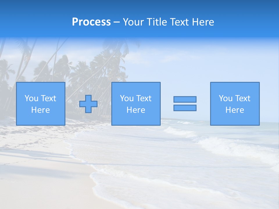 A Beach With Palm Trees And The Ocean PowerPoint Template