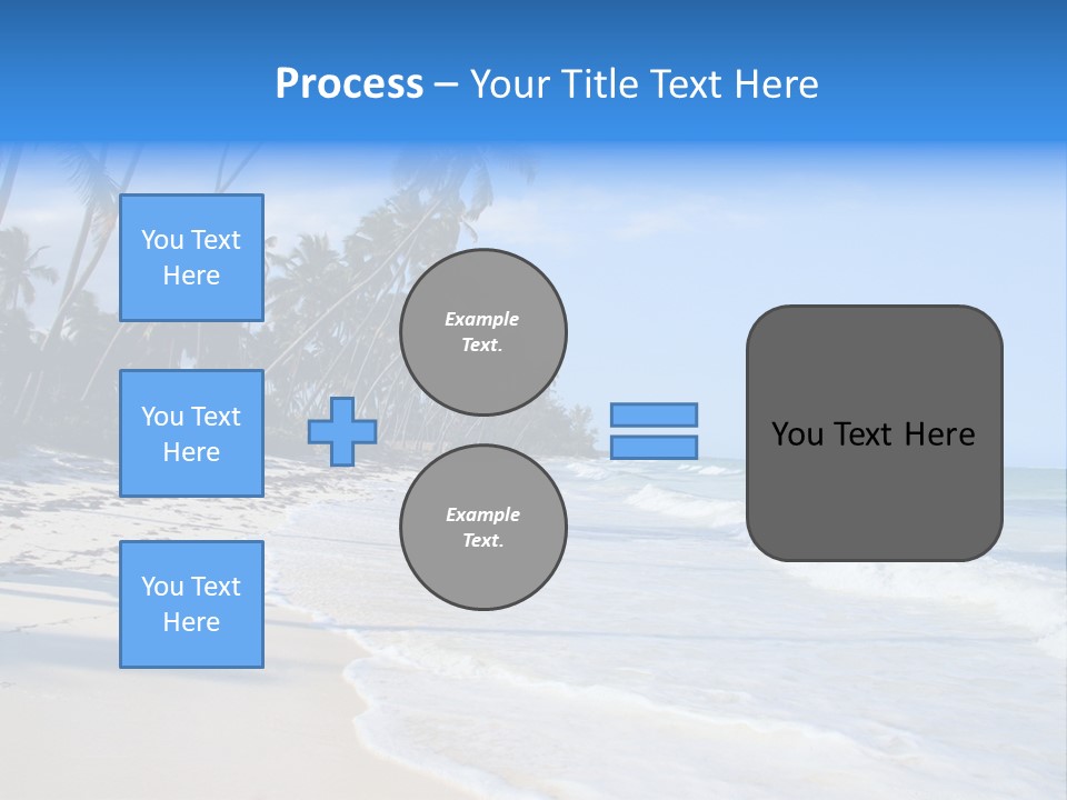 A Beach With Palm Trees And The Ocean PowerPoint Template