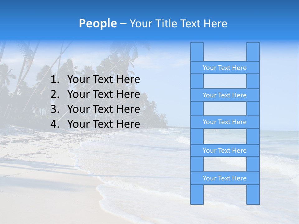 A Beach With Palm Trees And The Ocean PowerPoint Template