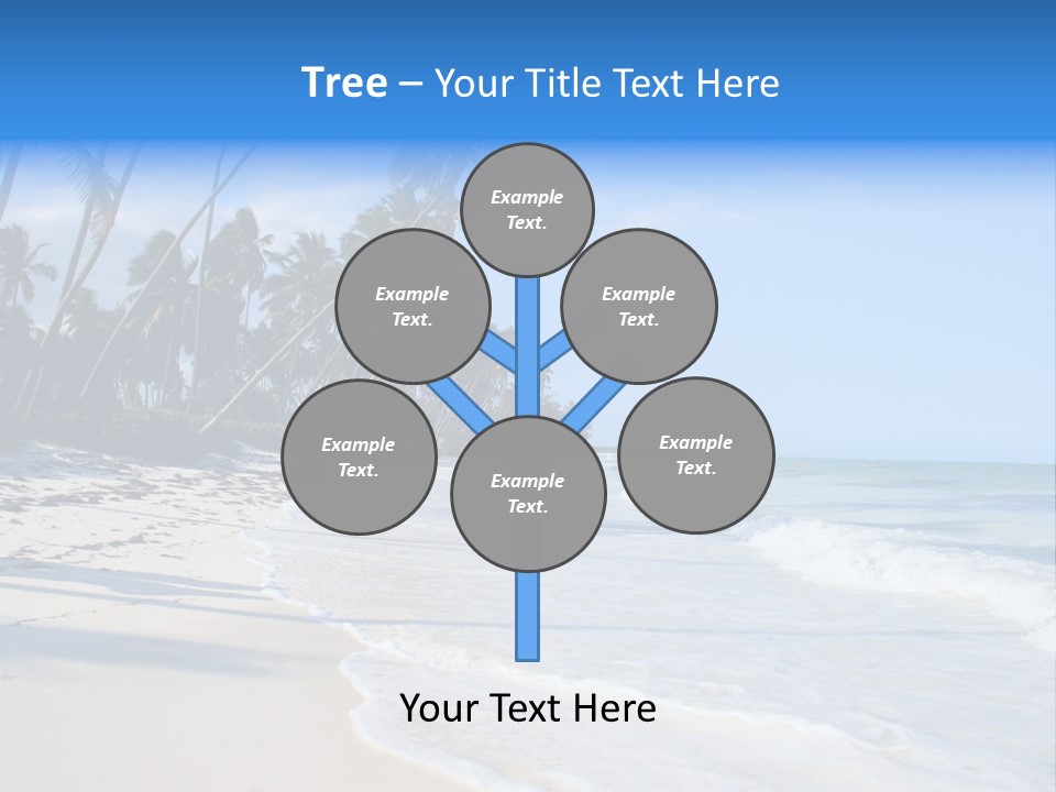 A Beach With Palm Trees And The Ocean PowerPoint Template