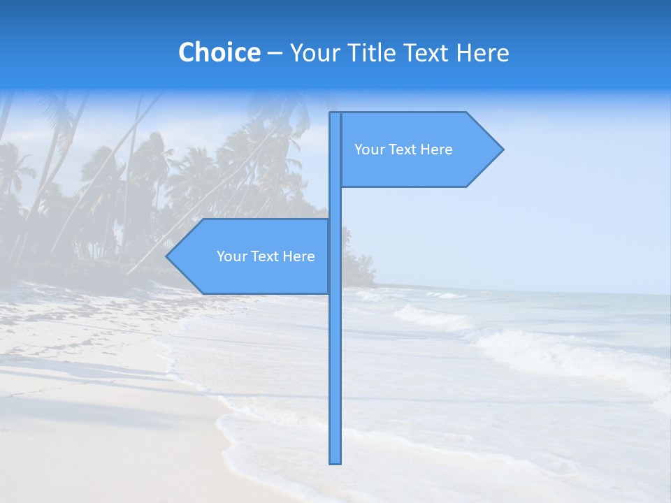 A Beach With Palm Trees And The Ocean PowerPoint Template