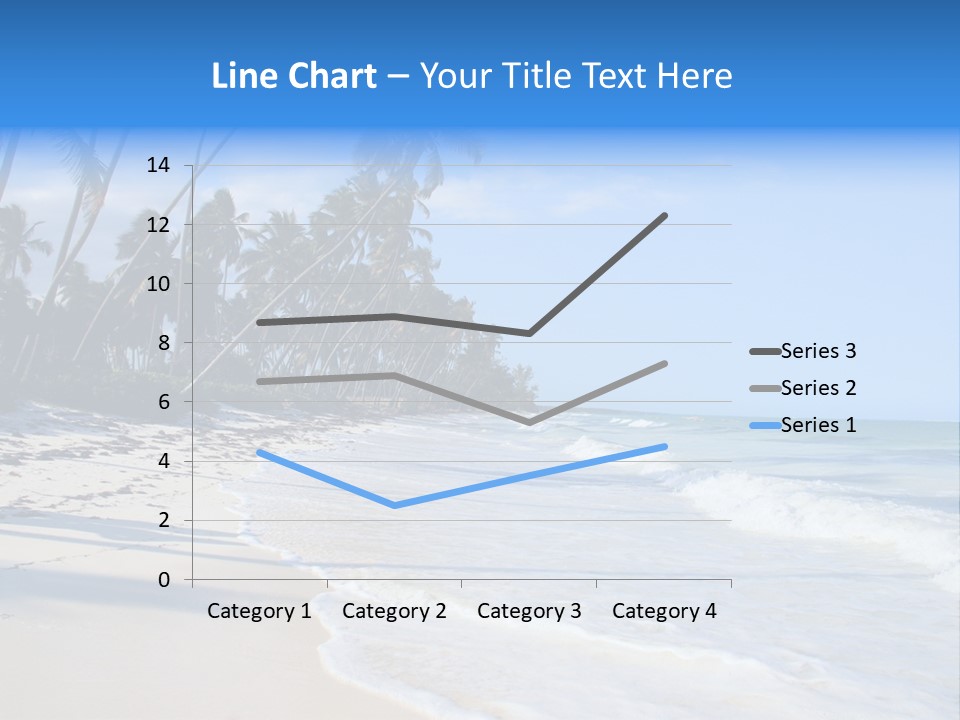 A Beach With Palm Trees And The Ocean PowerPoint Template