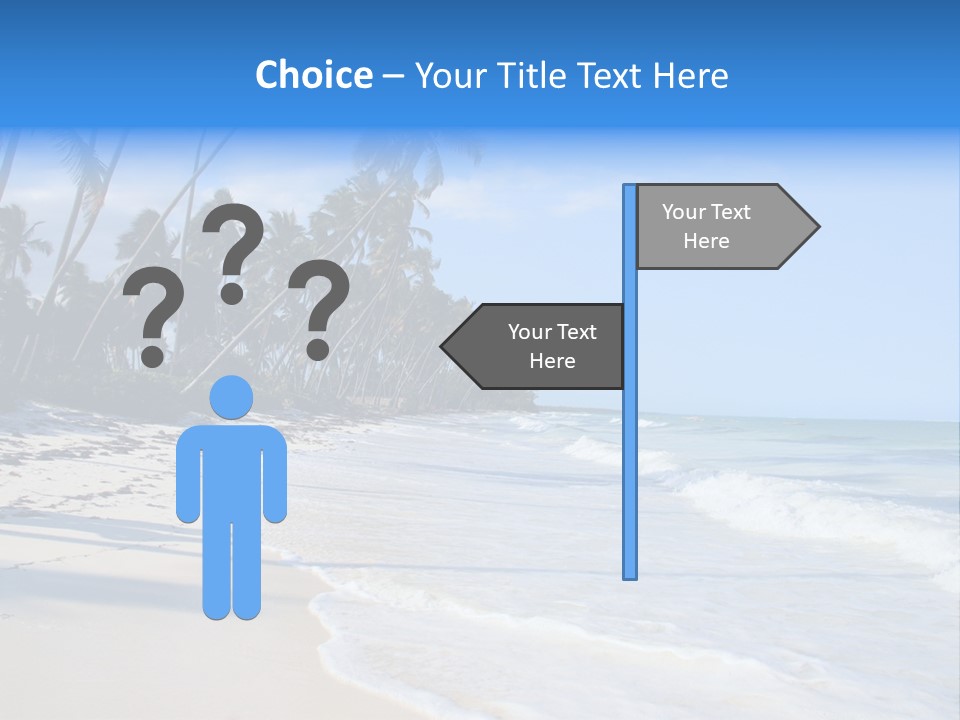 A Beach With Palm Trees And The Ocean PowerPoint Template