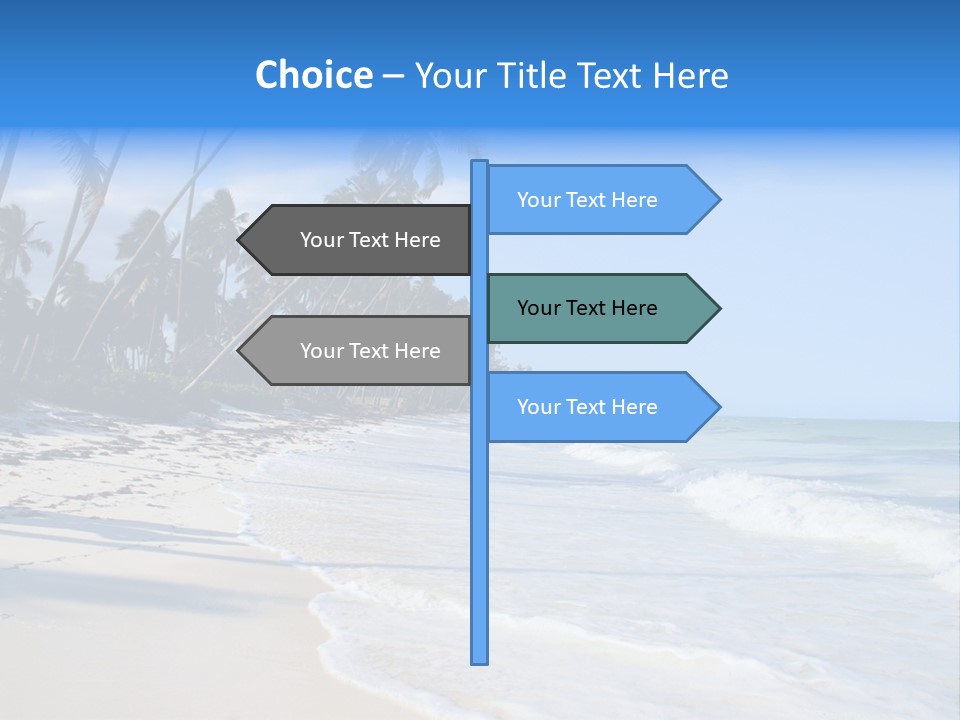 A Beach With Palm Trees And The Ocean PowerPoint Template