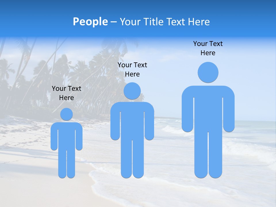 A Beach With Palm Trees And The Ocean PowerPoint Template