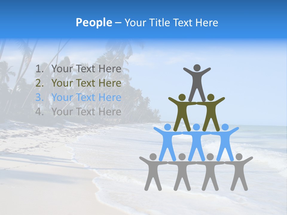 A Beach With Palm Trees And The Ocean PowerPoint Template