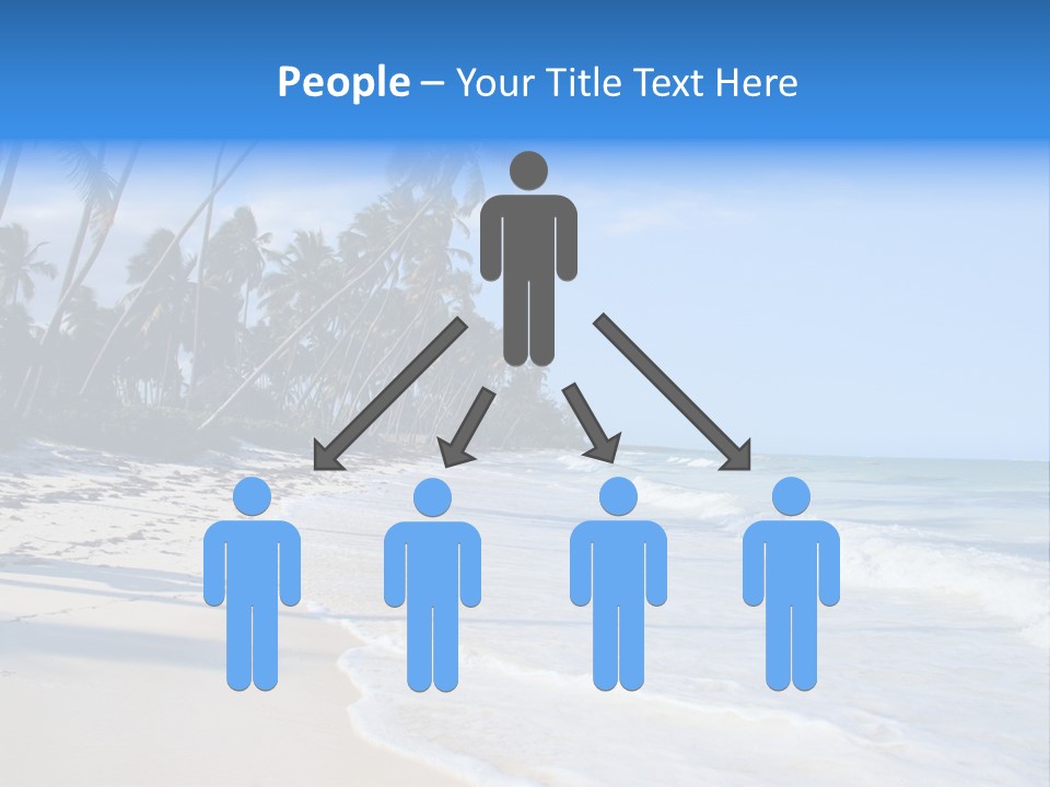 A Beach With Palm Trees And The Ocean PowerPoint Template