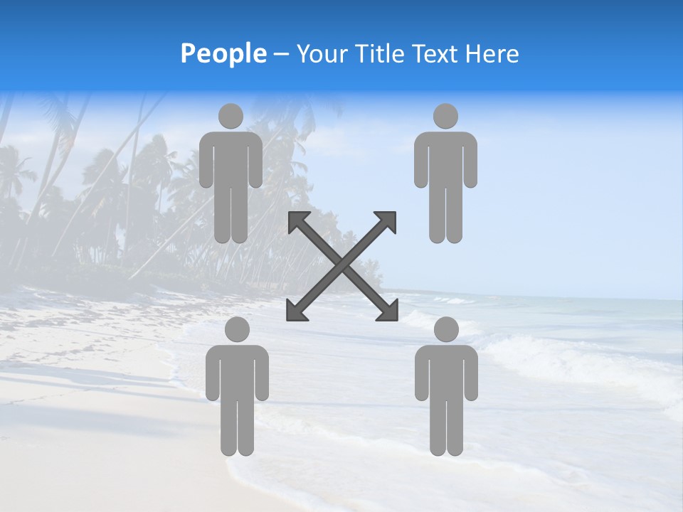 A Beach With Palm Trees And The Ocean PowerPoint Template