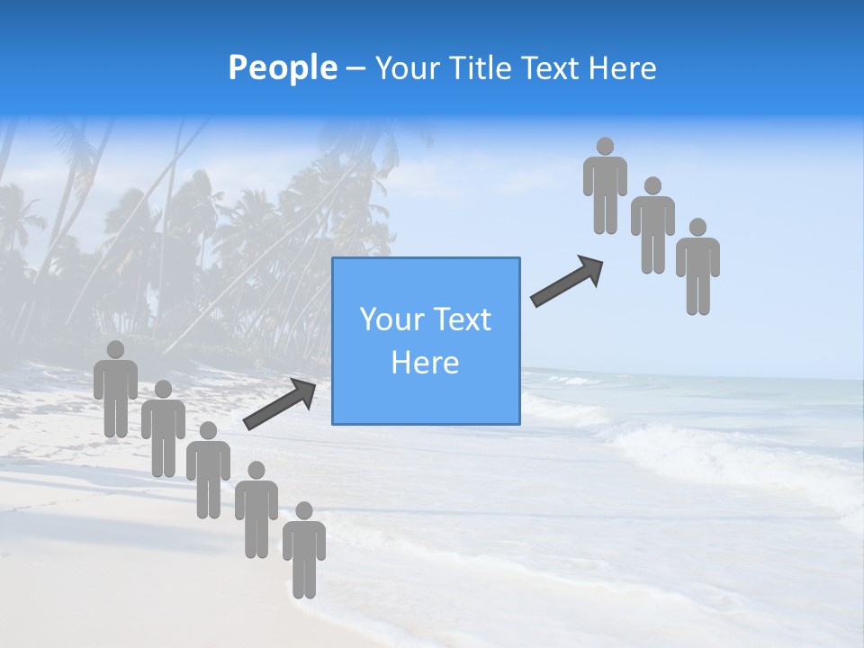 A Beach With Palm Trees And The Ocean PowerPoint Template