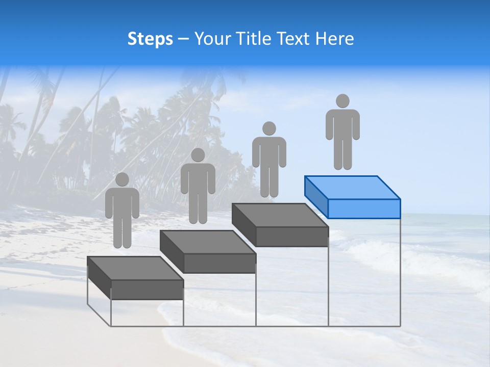 A Beach With Palm Trees And The Ocean PowerPoint Template
