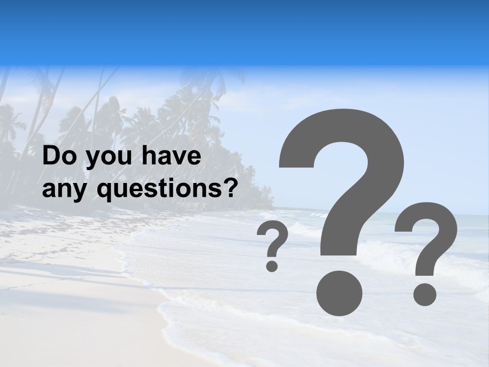 A Beach With Palm Trees And The Ocean PowerPoint Template