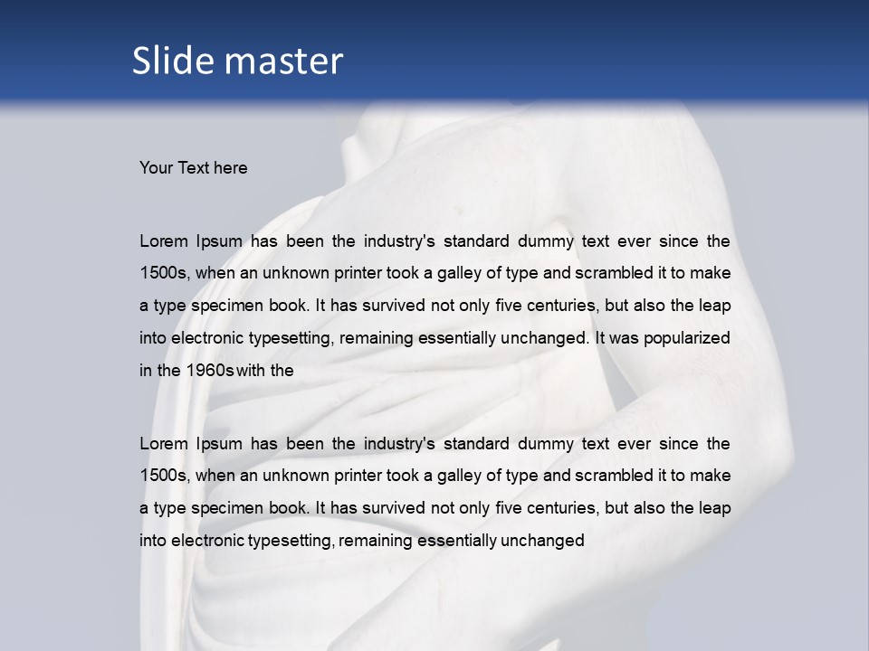 A Statue Of A Man Holding A Book Powerpoint Template PowerPoint Template