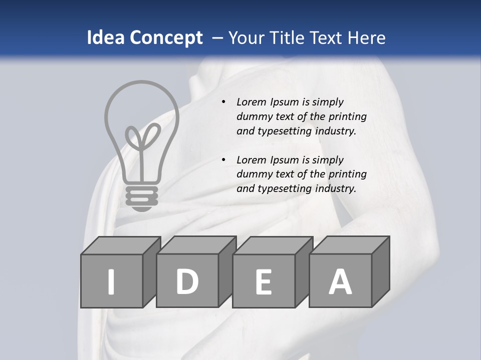 A Statue Of A Man Holding A Book Powerpoint Template PowerPoint Template