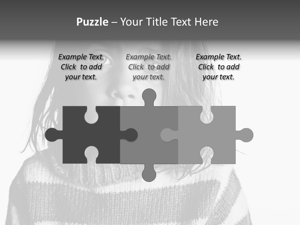 A Little Girl With A Sweater On Is Looking At The Camera PowerPoint Template