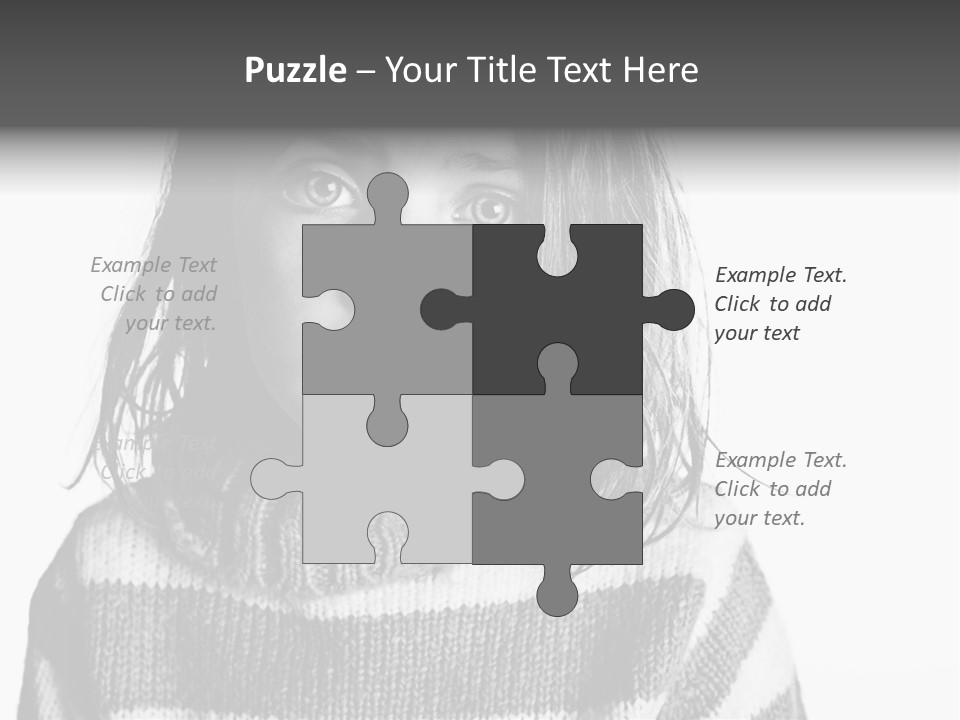 A Little Girl With A Sweater On Is Looking At The Camera PowerPoint Template