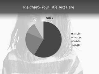 A Little Girl With A Sweater On Is Looking At The Camera PowerPoint Template