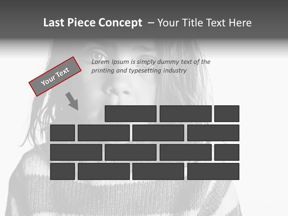 A Little Girl With A Sweater On Is Looking At The Camera PowerPoint Template