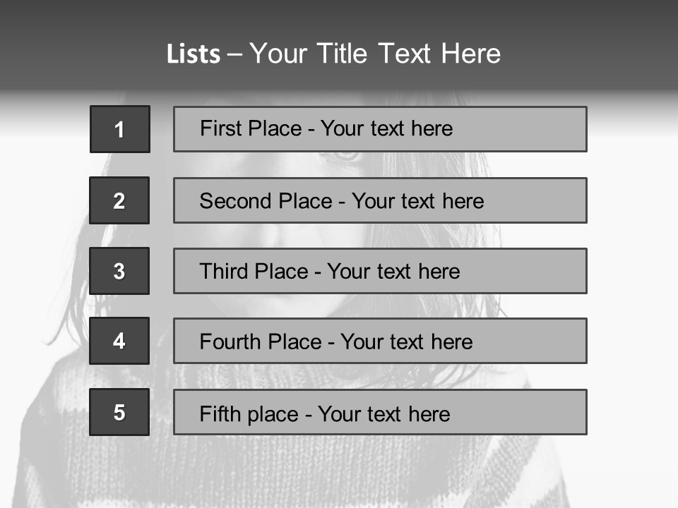 A Little Girl With A Sweater On Is Looking At The Camera PowerPoint Template
