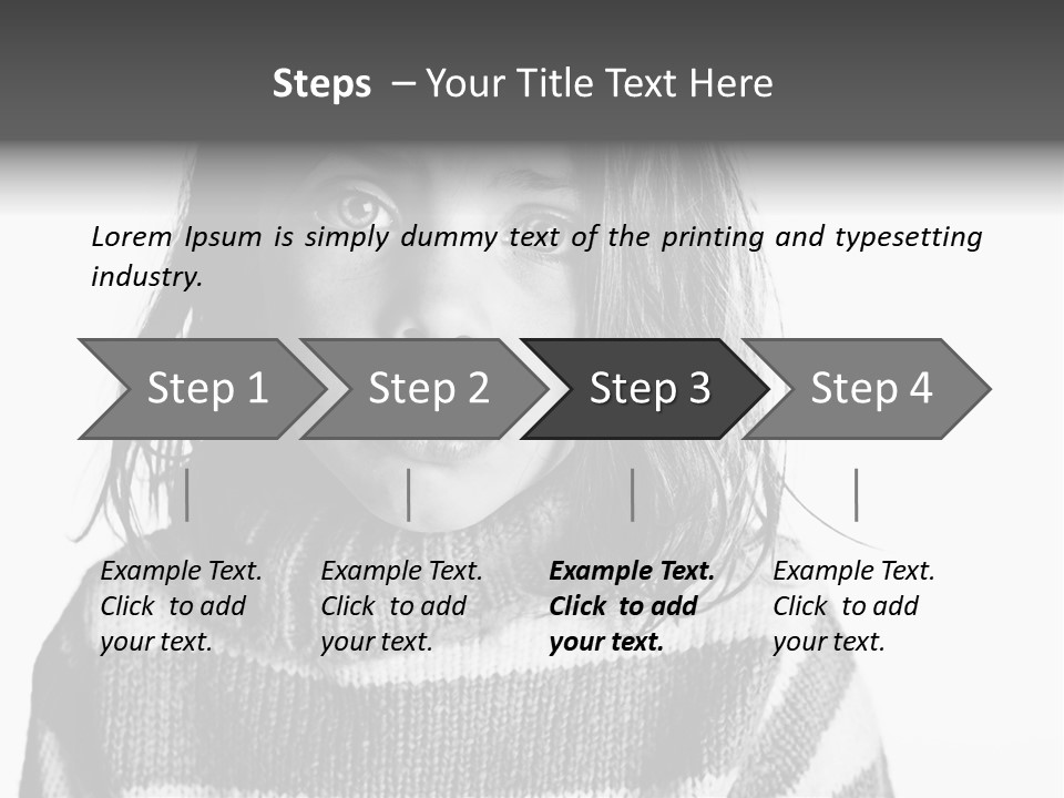 A Little Girl With A Sweater On Is Looking At The Camera PowerPoint Template
