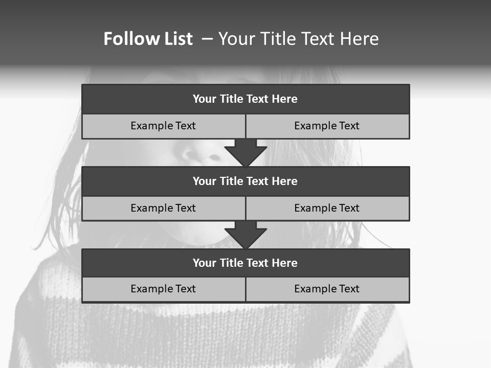 A Little Girl With A Sweater On Is Looking At The Camera PowerPoint Template