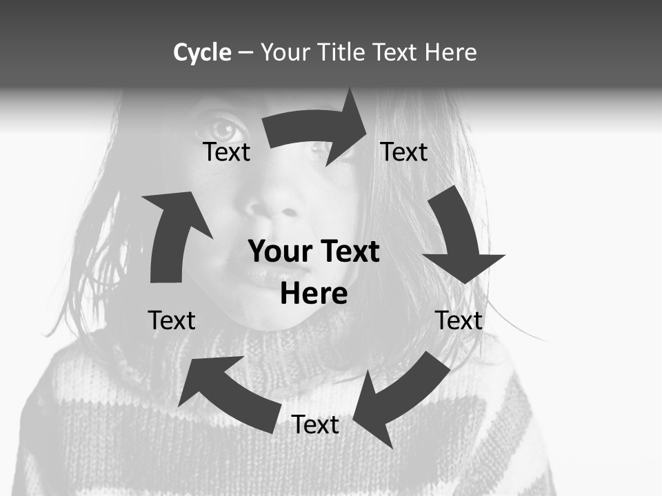 A Little Girl With A Sweater On Is Looking At The Camera PowerPoint Template