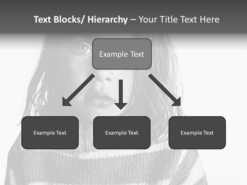 A Little Girl With A Sweater On Is Looking At The Camera PowerPoint Template