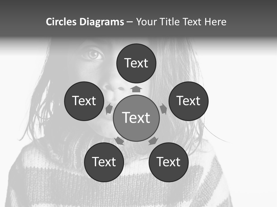 A Little Girl With A Sweater On Is Looking At The Camera PowerPoint Template