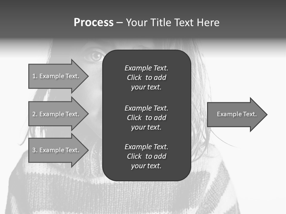 A Little Girl With A Sweater On Is Looking At The Camera PowerPoint Template