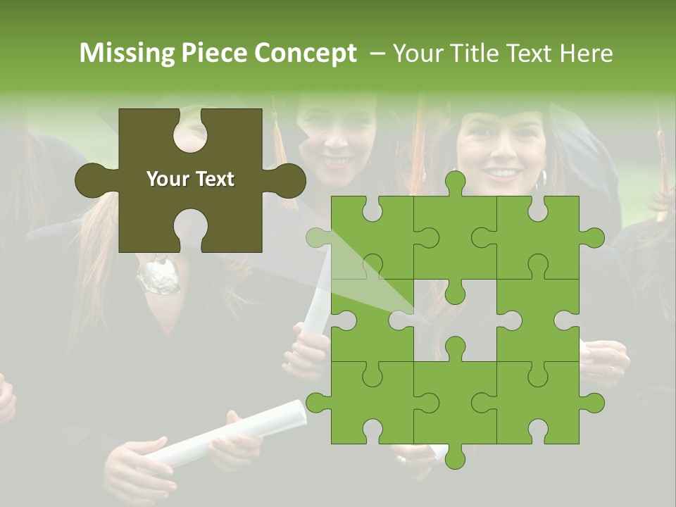 A Group Of Women In Graduation Gowns Holding Diplomas PowerPoint Template