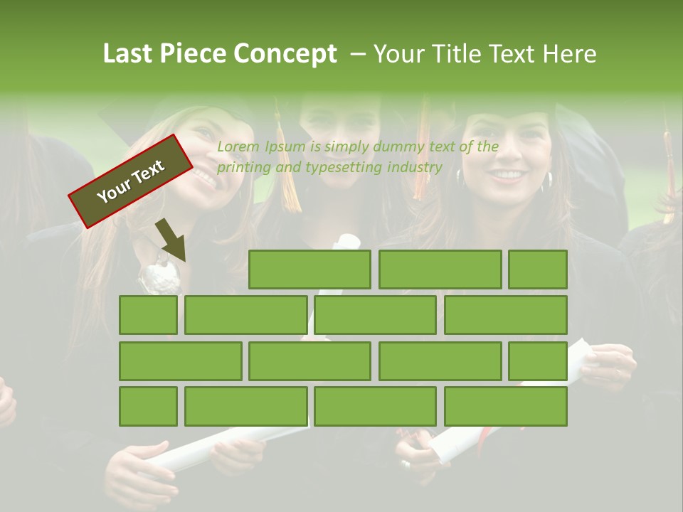 A Group Of Women In Graduation Gowns Holding Diplomas PowerPoint Template