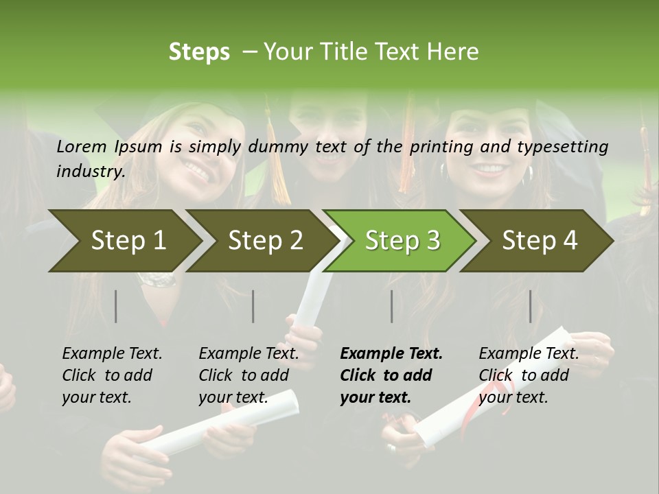 A Group Of Women In Graduation Gowns Holding Diplomas PowerPoint Template