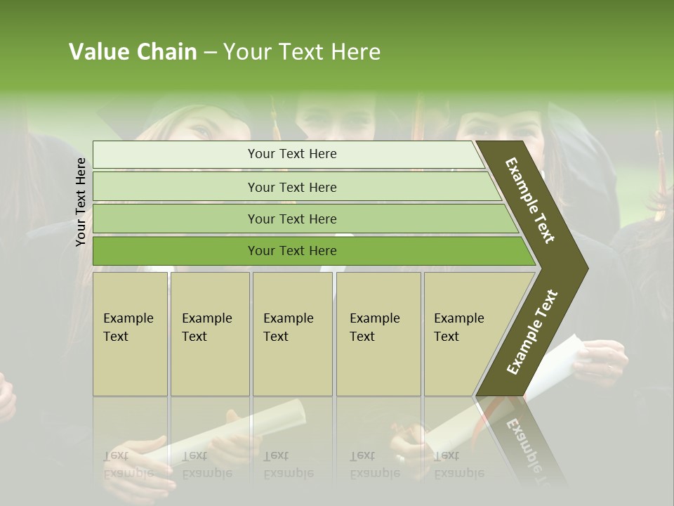 A Group Of Women In Graduation Gowns Holding Diplomas PowerPoint Template