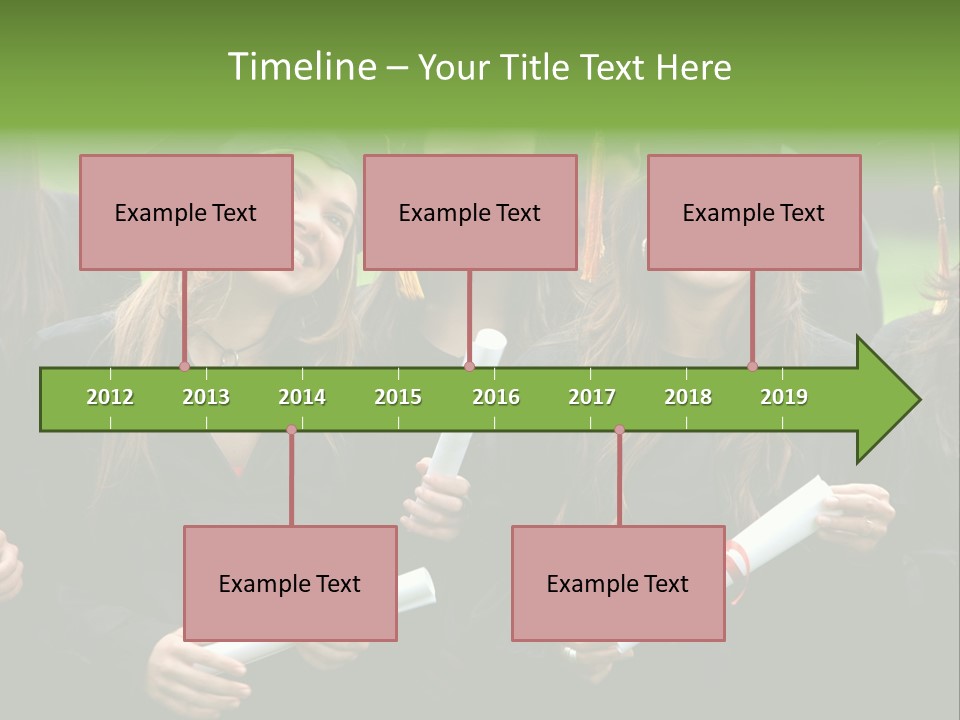 A Group Of Women In Graduation Gowns Holding Diplomas PowerPoint Template