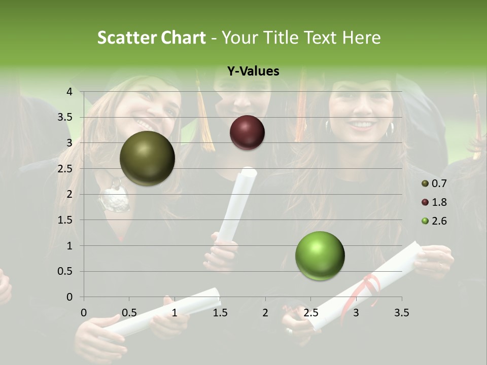 A Group Of Women In Graduation Gowns Holding Diplomas PowerPoint Template