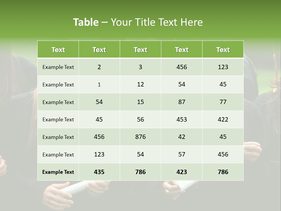 A Group Of Women In Graduation Gowns Holding Diplomas PowerPoint Template