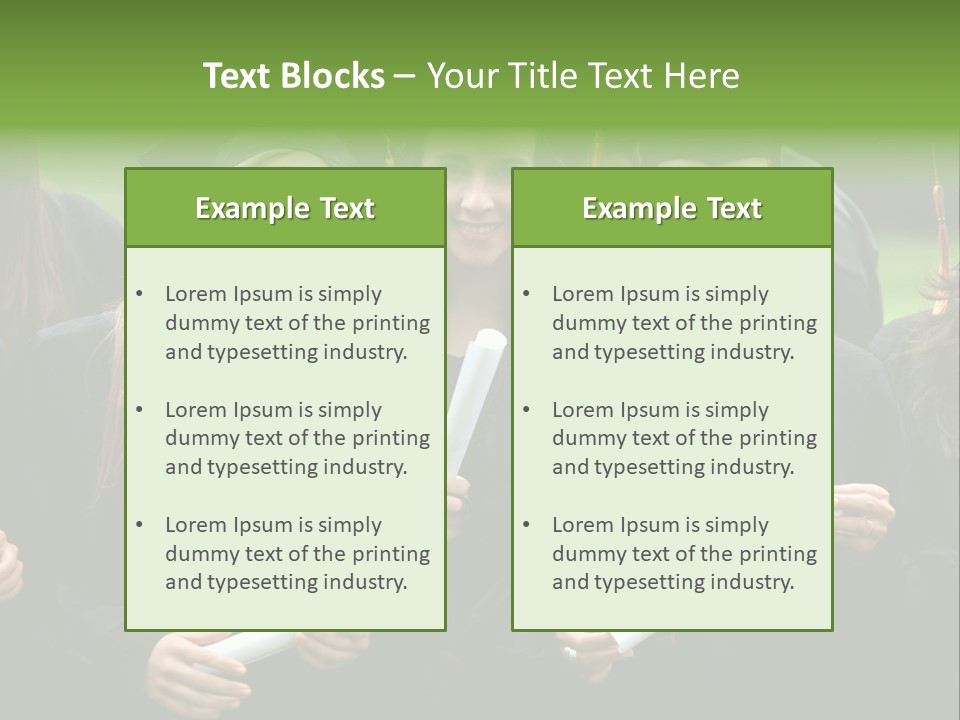 A Group Of Women In Graduation Gowns Holding Diplomas PowerPoint Template