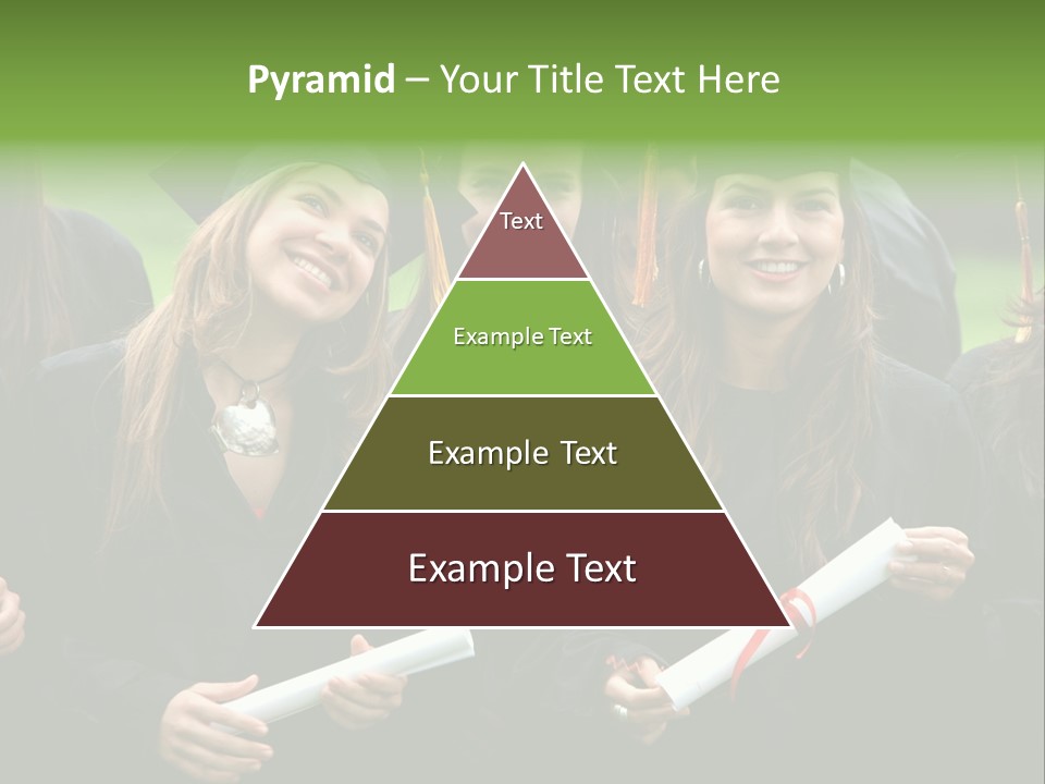 A Group Of Women In Graduation Gowns Holding Diplomas PowerPoint Template