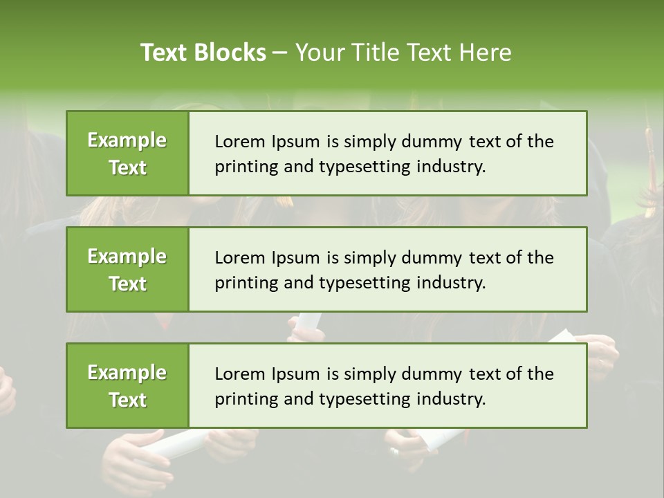 A Group Of Women In Graduation Gowns Holding Diplomas PowerPoint Template