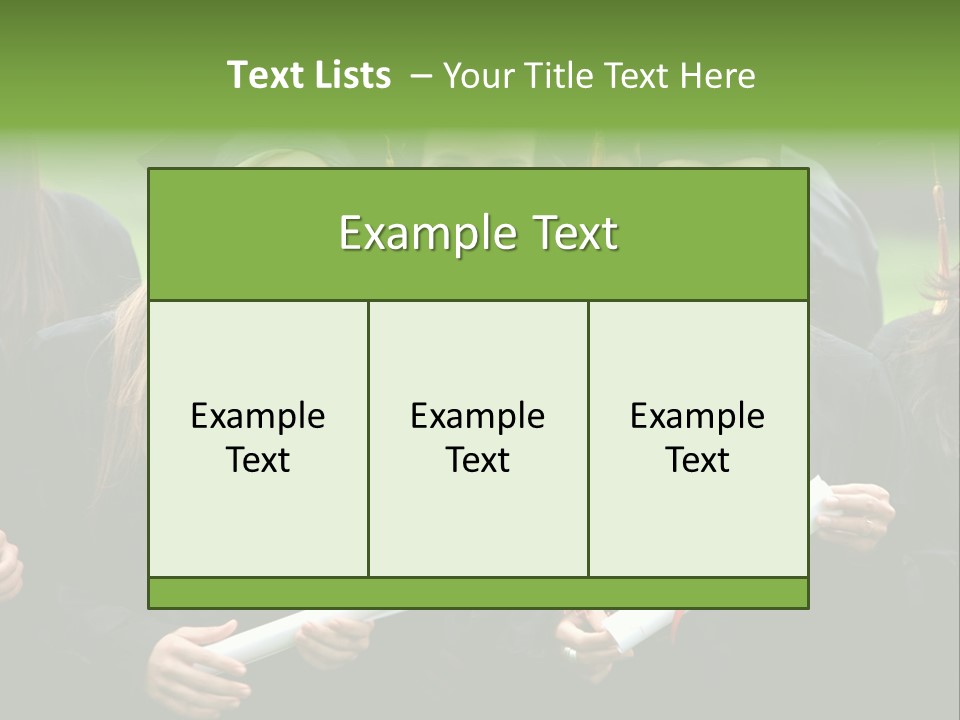 A Group Of Women In Graduation Gowns Holding Diplomas PowerPoint Template