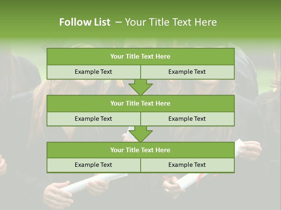 A Group Of Women In Graduation Gowns Holding Diplomas PowerPoint Template