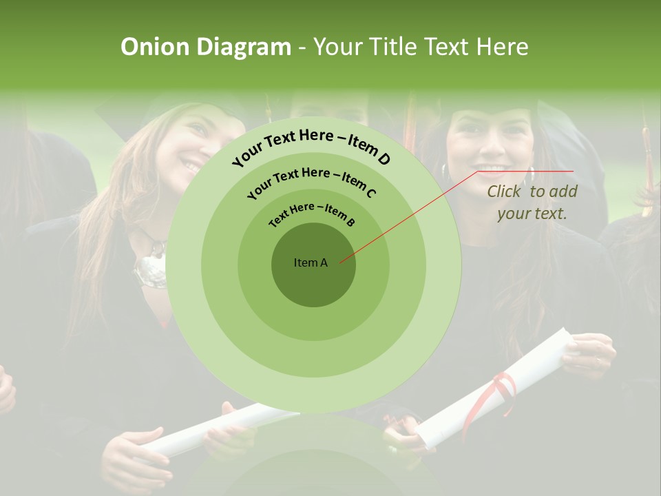 A Group Of Women In Graduation Gowns Holding Diplomas PowerPoint Template