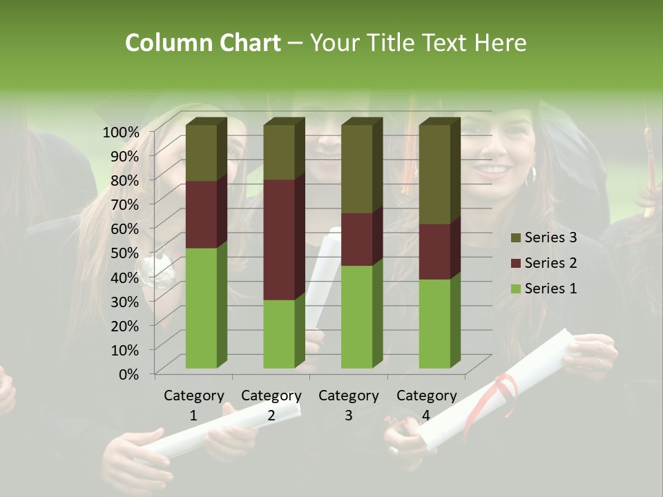 A Group Of Women In Graduation Gowns Holding Diplomas PowerPoint Template