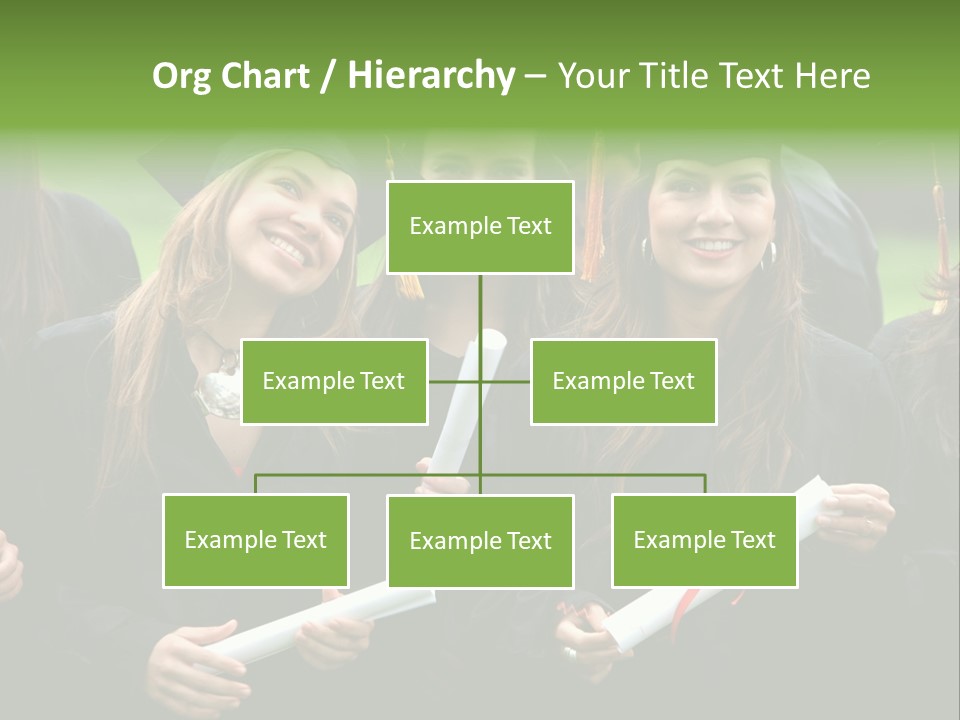 A Group Of Women In Graduation Gowns Holding Diplomas PowerPoint Template