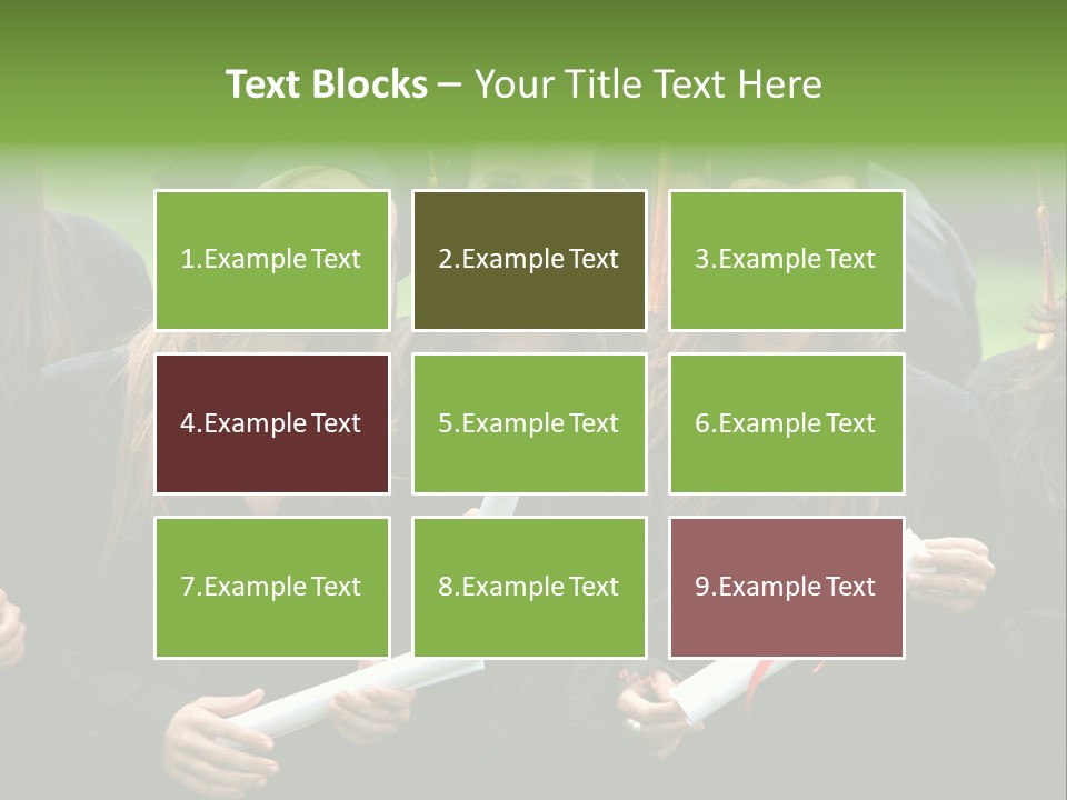 A Group Of Women In Graduation Gowns Holding Diplomas PowerPoint Template